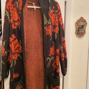 Free People Floral Cardigan